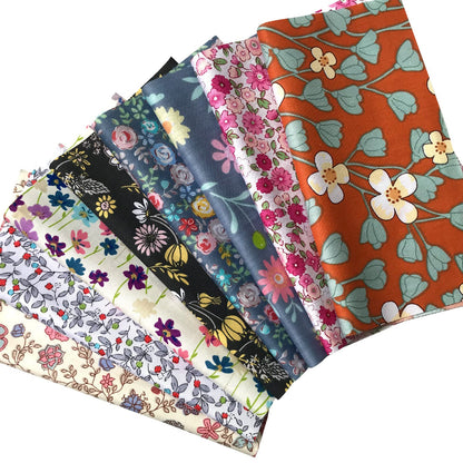 50pcs 8" x 8" Fabric Squares 100% Cotton Fabric Bundles Quilting Craft Supplies Floral Precut Squares Patchwork for Sewing DIY Quilt Patchwork