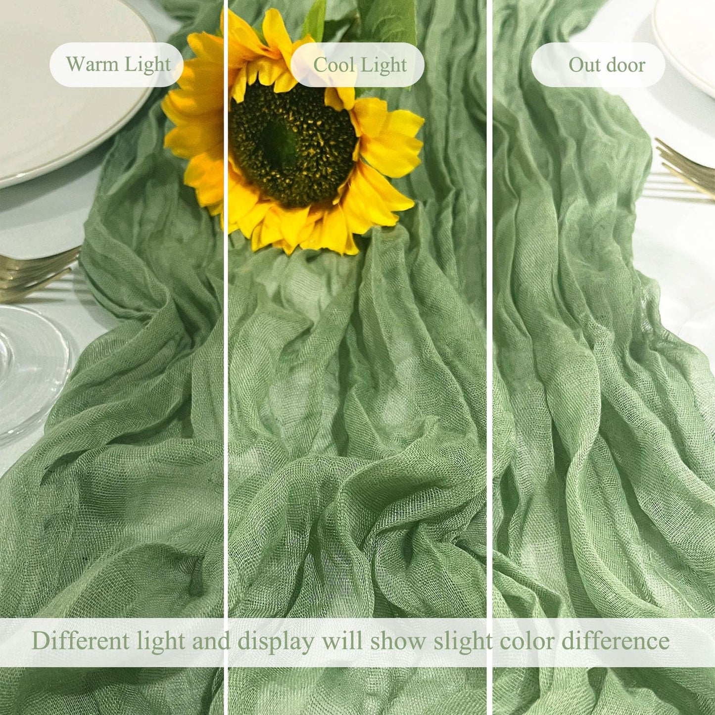 12Pack Sage Green Cheese Cloth Table Runner 10Ft Cheesecloth Table Runner Boho Gauze Table Runners Sage Green Wedding Decor for Party Bridal Shower Thanksgiving Christmas