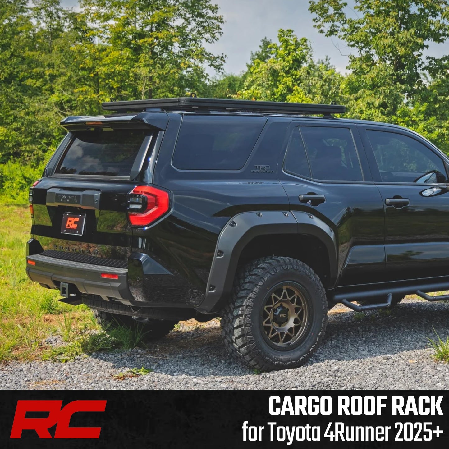 Rough Country Roof Rack System for Toyota 4Runner (2025-2026) - Aluminum Overland Cargo Carrier with T-Slot Mounting System, Adjustable Cross Bars