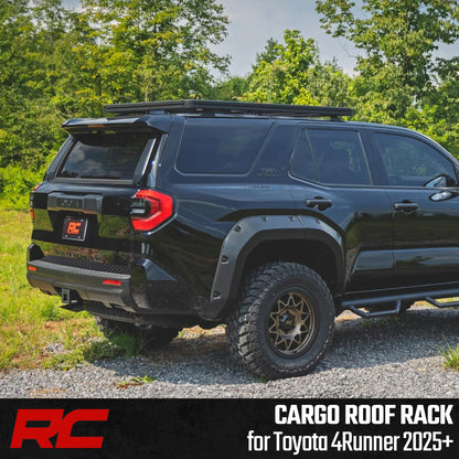 Rough Country Roof Rack System for Toyota 4Runner (2025-2026) - Aluminum Overland Cargo Carrier with T-Slot Mounting System, Adjustable Cross Bars