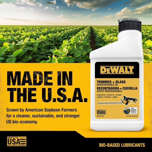 DEWALT Hedge Trimmer Oil - Biodegradable Lubricant for High-Speed Blades - Eco-Friendly Rust Protection, 8 oz
