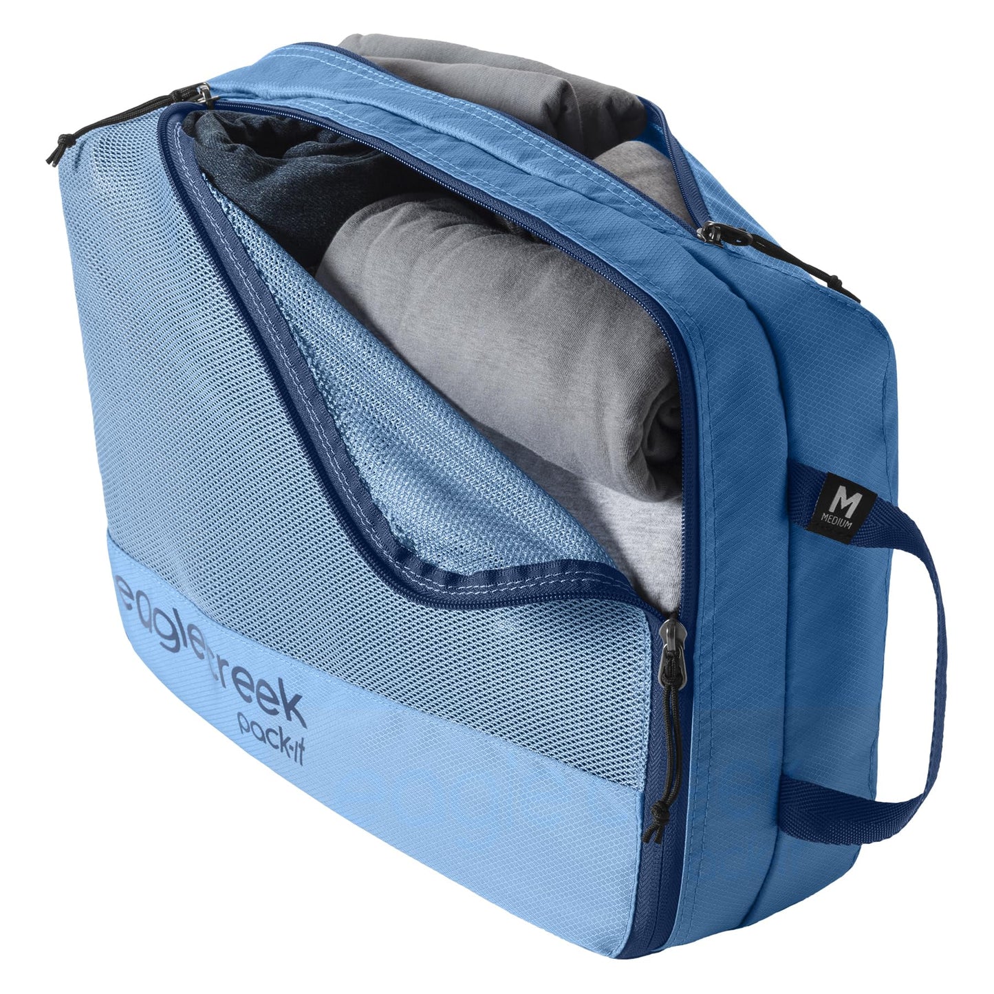 Eagle Creek Pack-It Reveal Extended Stay Set - Compression Travel Packing Cubes Set - Eco-Friendly - Quick-Drying, Water-Resistant Fabric - Pack of 6 - Blue Dawn