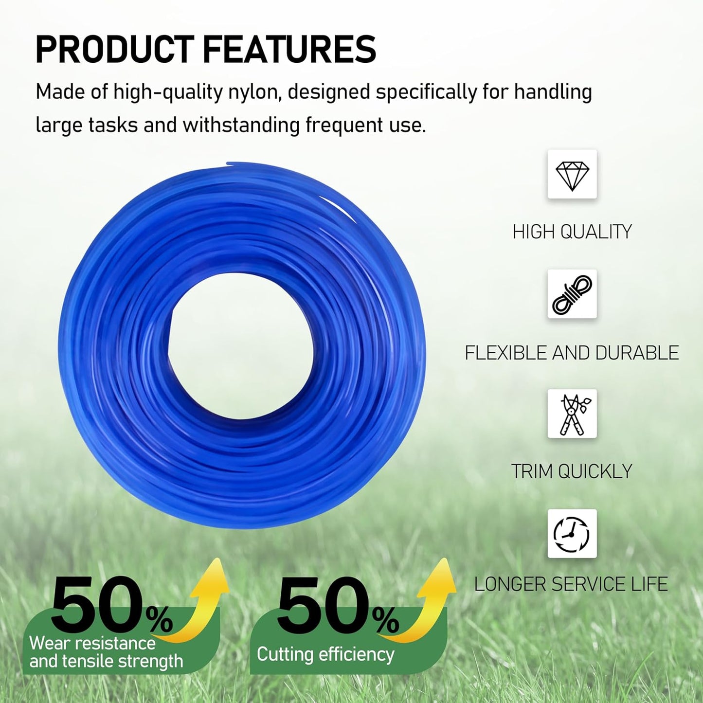 Universal .065 Inch Trimmer Line by [Brand Name] - 440-Foot Commercial Grade Weed Eater String (Blue)