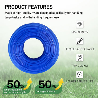Universal .065 Inch Trimmer Line by [Brand Name] - 440-Foot Commercial Grade Weed Eater String (Blue)