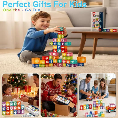 Magnetic Alphabet Letters and Numbers for Kids - 40 Piece Educational Learning Toys for Toddlers Ages 3-6 ABC Magnets for Preschool Kindergarten Homeschool with Storage Case