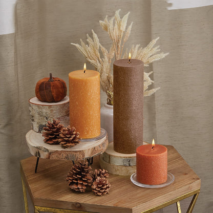 Root Candles Unscented Candles Premium Beeswax Blend Pillar Candle, 3 x 9-Inch, Butterscotch