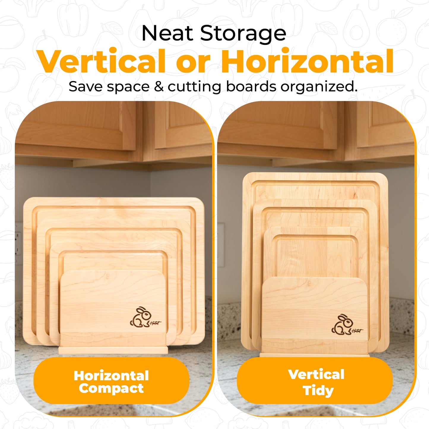 Homestead Set – Premium Maple Wood Cutting Board Set, 3 Professional-Grade Chopping Boards & Wooden Holder, with Juice Grooves, MADE IN USA
