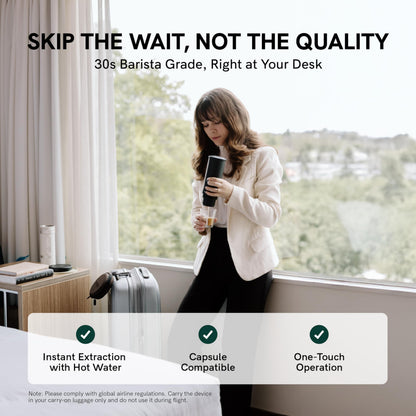 OutIn Nano Portable Electric Espresso Machine, Travel Coffee Maker for Camping, Car Coffee Maker Self-Heating with USB-C, With Ground Coffee & NS Capsule for RV, Hiking, Office