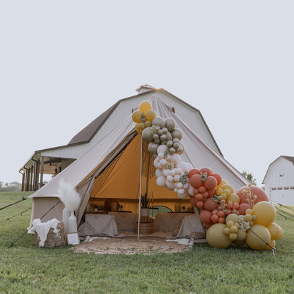 WHITEDUCK Regatta Canvas Bell Tent - w/StoveJack, Waterproof, 4 Season Luxury Camping and Glamping Yurt Tent Outdoor (10' (3M), Water Repellent, Sandstone Beige)