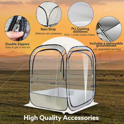 Outdoor All Weather Pop Up Sport Tent, 51×51×67 in, 1-3 Person Instant Tent Shelter,Rainproof Camping Sun Shelter Coldproof & Windproof Spacious Interior with Outdoor Camping Activities Fishing