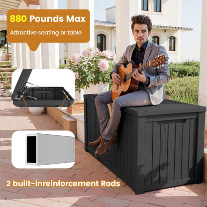 Zapdos 180 Gallon Outdoor Storage Box, Resin Deck Box for Furniture Cushions Garden Tools, Waterproof Lockable Outside Storage Boxes, Black, 61" L x 28.4" W x 29" H