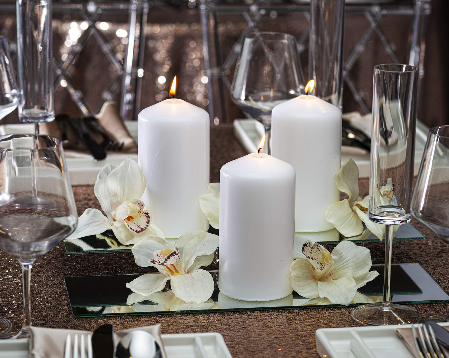 BOLSIUS 12 White Pillar Candles - 2.7 x 5 Inches Unscented Candle Set - 43 Hours - Dripless Clean Burning Smokeless Dinner Candle - Perfect for Wedding Candles, Parties and Special Occasions