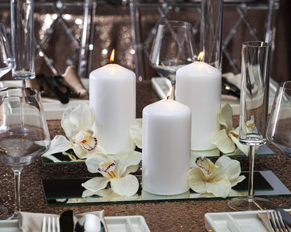 BOLSIUS 6 White Pillar Candles Bulk - 3x6 Inches Candle Set - 70+ Hours Clean Burning - No Palm Oil - 0% Animal Fat - Premium European Quality - Unscented Dripless Wedding Pillars