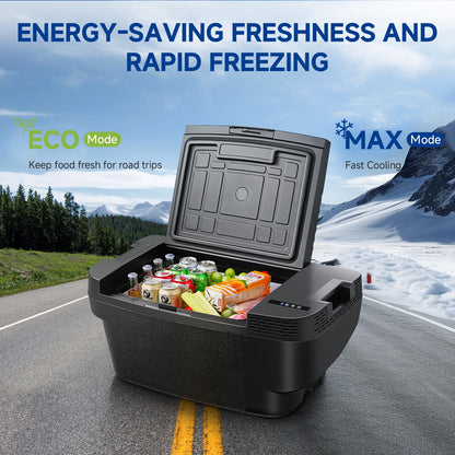 BODEGACOOLER 35L Built-In Car Refrigerator for Tesla Model Y- Ultra-Quiet Fast Cooling to -4℉, Smart App Control, Space-Saving Design for Camping & Road Trips 12/24V DC/AC,-4℉-68℉