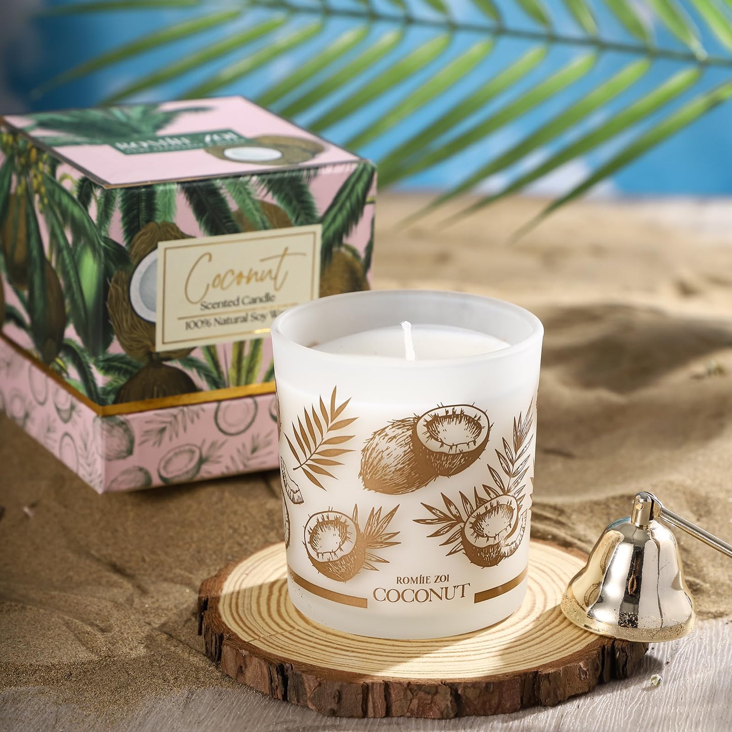 ROMIIE ZOI Scented Candle - Coconut - 6oz Aromatherapy Soy Wax Jar Candle for Home, Gifts for Women - 170g