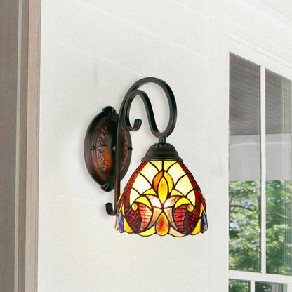 Chloe Lighting Adia Victorian Tiffany-Style Wall Sconce, Dark Bronze, 1 Light, 6.25inx10.88inx11in, Multicolor, Model CH38632AV06-