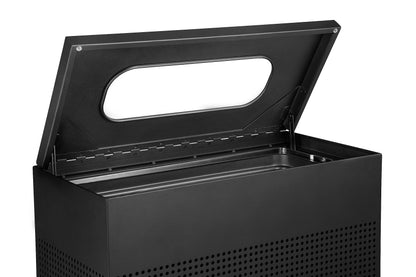 Rubbermaid Commercial Products Silhouette Large Rectangle Trash Can, 22.5 Gal, Black, Indoor for Offices/Hotel Lobbies/Front Desk