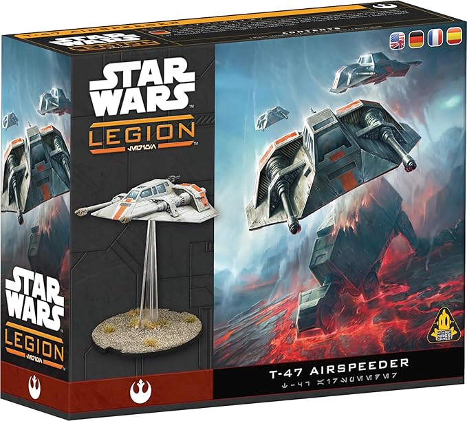 Asmodee Star Wars: Legion T-47 Airspeeder - Rebel Alliance Heavy Unit Updated Multilingual Cards Tabletop Miniatures Game Strategy Game for Kids and Adults Ages 14+ 2 Players 90 Min Playtime