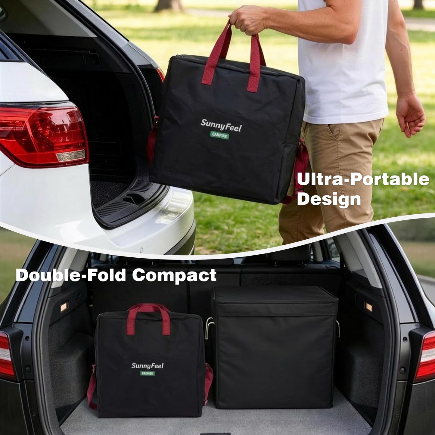 SUNNYFEEL Camping Directors Chair Set of 2 Aluminum Oversized Portable Folding Chair with Side Pocket and Adjustable Side Table for Beach, Fishing, Trip, Picnic, Lawn, Outdoor Foldable Camp Chairs