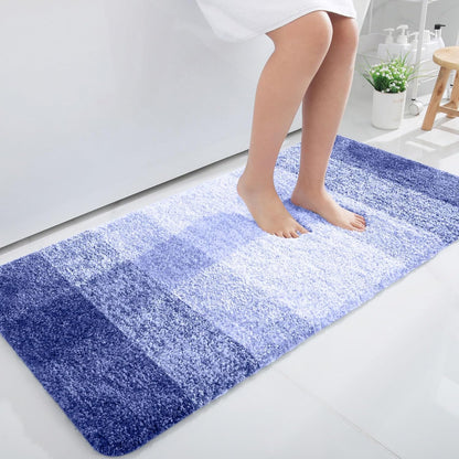 OLANLY Large Bathroom Rugs - Extra Soft Microfiber Mat 40x24 | Quick Dry, Machine Washable, Blue-Violet