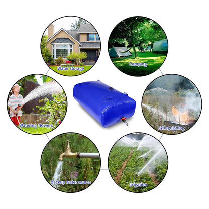 2000 L/528 gal Water Bladder Storage Containers, Foldable Portable Water Tank Large Capacity Soft Water Bag, Drought Resistance, Fire Prevention, Emergency Water