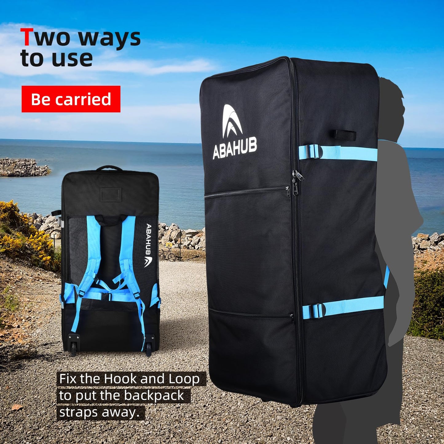 Abahub Premium iSUP Bag with Wheels, Travel Carrying Backpack for Inflatable Stand Up Paddleboards, Paddle Board Accessories(With Wheel)