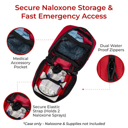 10 Pack Naloxone Belt Pouch for Opioid Overdose Kits | Professional Belt Attachment Design to Hold Naloxone | Custom Designed to Hold Two Naloxone Nasal Sprays & Accessories | Naloxone Not Included
