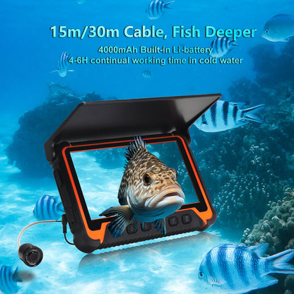 Gatebig Portable Fish Finders,Underwater Fishing Camera with 7''IPS Screen,1000TVL Ice Fishing Camera with 12pcs Infrared Lights,6H Battery,USB-C Charging,49FT/15M Cable for Lake Boat Ice Fishing