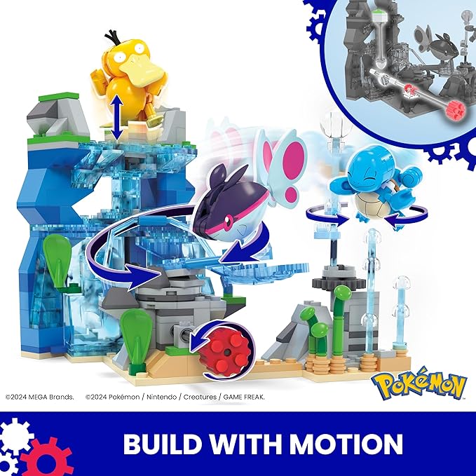 MEGA Pokémon Building Toys Set Aquatic Adventure with 319 Pieces 2 Poseable Characters for Kids
