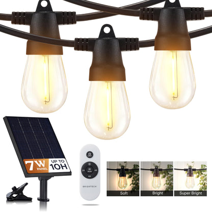 Brightech Bundle 104 (93+11) FT Ambience Pro Solar Powered Outdoor LED String Lights + Portobello Cordless LED Touch Table Lamp