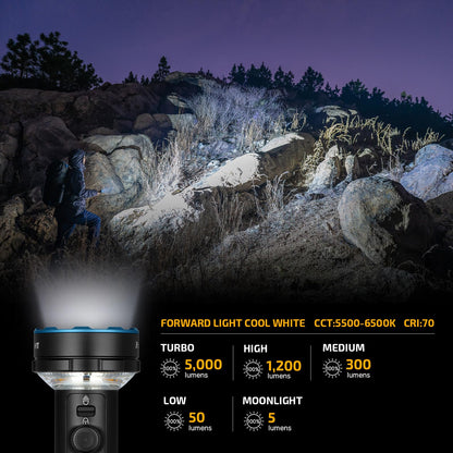 OLIGHT Prowess Rechargeable High Lumen Flashlights, 5,000lms Super Bright Flashlight with Holster, High-Efficiency USB-C Charging LED, Bidirectional Lighting