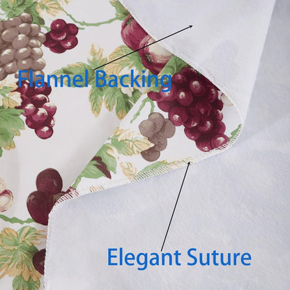 Walrus Heavy Duty Vinyl Tablecloth with Flannel Backing Waterproof Oil-Proof Plastic Table Cloth Stain-Resistant Wipeable Rectangle or Square Table Cover for Indoor and Outdoor (Fruits, 54x54 Inch)