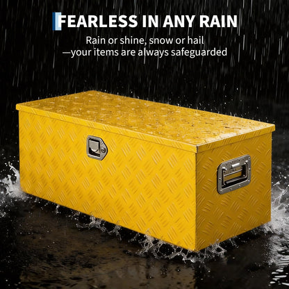 Heavy Duty Aluminum Truck Bed Tool Box 36'', Professional-Grade Storage Chest with Secure Lock, Gas Strut Lid, and Small Parts Organizer, Durable Heavy Duty Alu Tool Box for Pickup, RV, Trailer