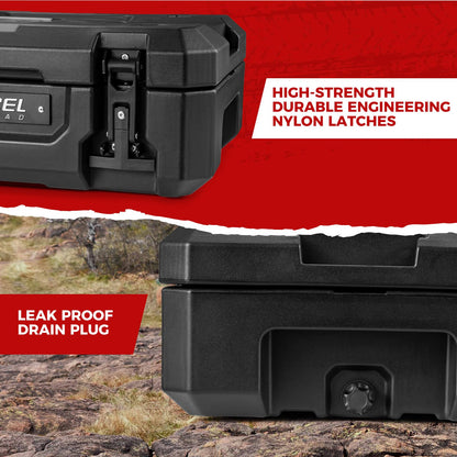 RUGCEL 98QT Waterproof Dry Storage Box - Heavy Duty Off-Road Case for Overland Trips, Car Camping, Roof Rack