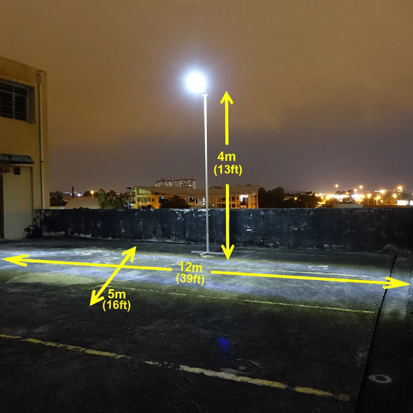 BETA 3000X Solar Street Light, Motion Sensor Outdoor Dusk to Dawn, Barn Parking Lot Driveway, Fit Max Pole Diameter 3" Cool White