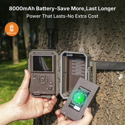 GardePro X60 Pro Max Cellular Trail Camera with SP300 Solar Panel, Live View, 8000mAh Battery, Shared Data Plan, On-Demand HD Photo & Video, Compatible with Verizon/AT&T/T-Mobile