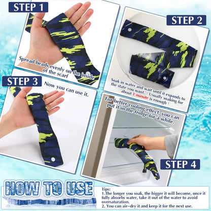 Tarpop 240 Pieces Cooling Neck Wraps Bulk Camo Ice Cooling Bandana Reusable Cooler Scarf Tube for Hot Weather Outdoor Fishing Running