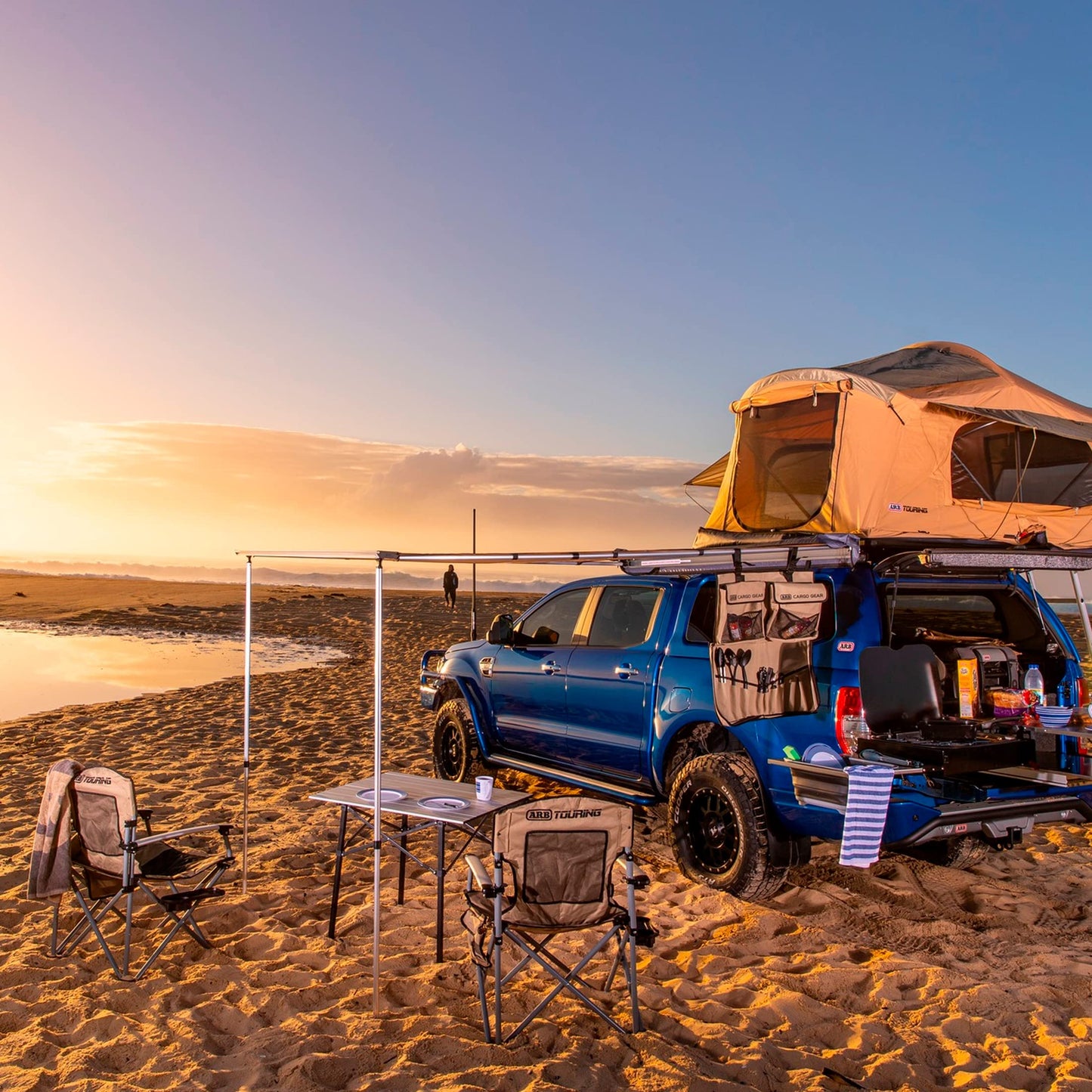 ARB 4x4 Accessories 814410 Retractable Awning with Led Light Strip Included 2500x2500mm 8.2 Feet, Ideal for Camping, Roadtrips, Outdoor Trips, Travel, Expeditions, RV, Camper, 4x4 and SUV