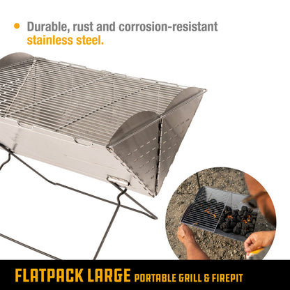 UCO Flatpack Stainless Steel Portable Grill and Portable Fire Pit