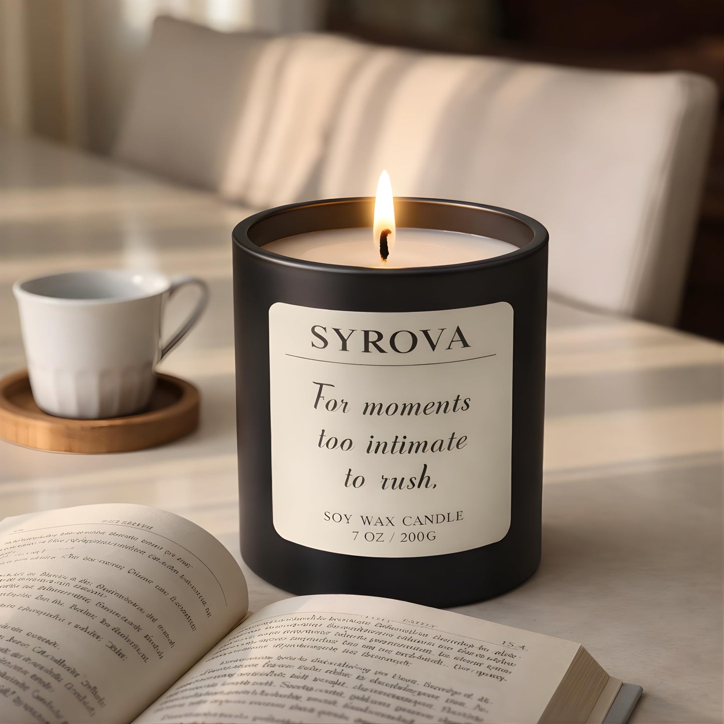 Amber & Tonka Bean Candle, Luxury Scented Soy Candle 7oz, Warm Cozy Fragrance for Home, Relaxing Aromatherapy Candle, Gift for Women, Long Lasting Jar Candle