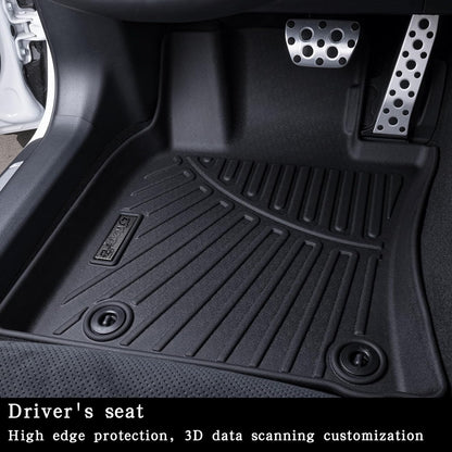 LJWAITO for 2018-2024 Ford Expedition MAX 8 Seats (2nd Row Bench Seat) Floor Mats with Cargo Liners & Backrest Mat,TPE All Weather Protection Full Set Automotive Accessories