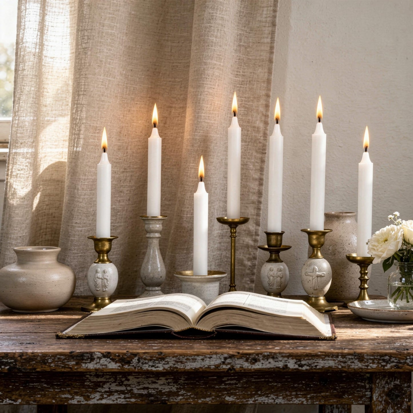 Viyffo 20 Pack White Taper Chime Candles, 4 Inch Mini Unscented Dripless Spell Candles, 1.5 Hour Burn Time for Rituals, Meditation, Prayer, Intention Setting, Altar & Home Décor