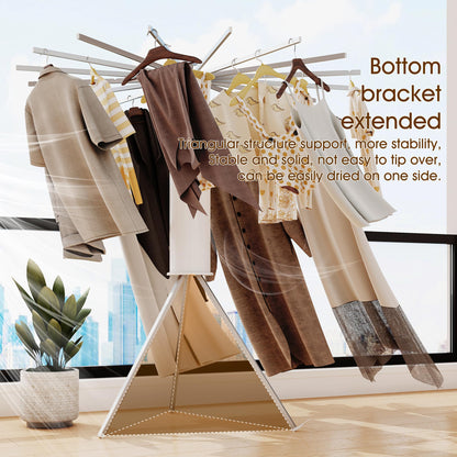 BOQORAD Tripod Clothes Drying Rack,Drying Rack Clothing Foldable,(16 Aluminium Poles),Standing Dry Racks,Laundry Drying Rack,Clothes Hanger Rack,Laundry Rack Folding,Collapsible,Retractable