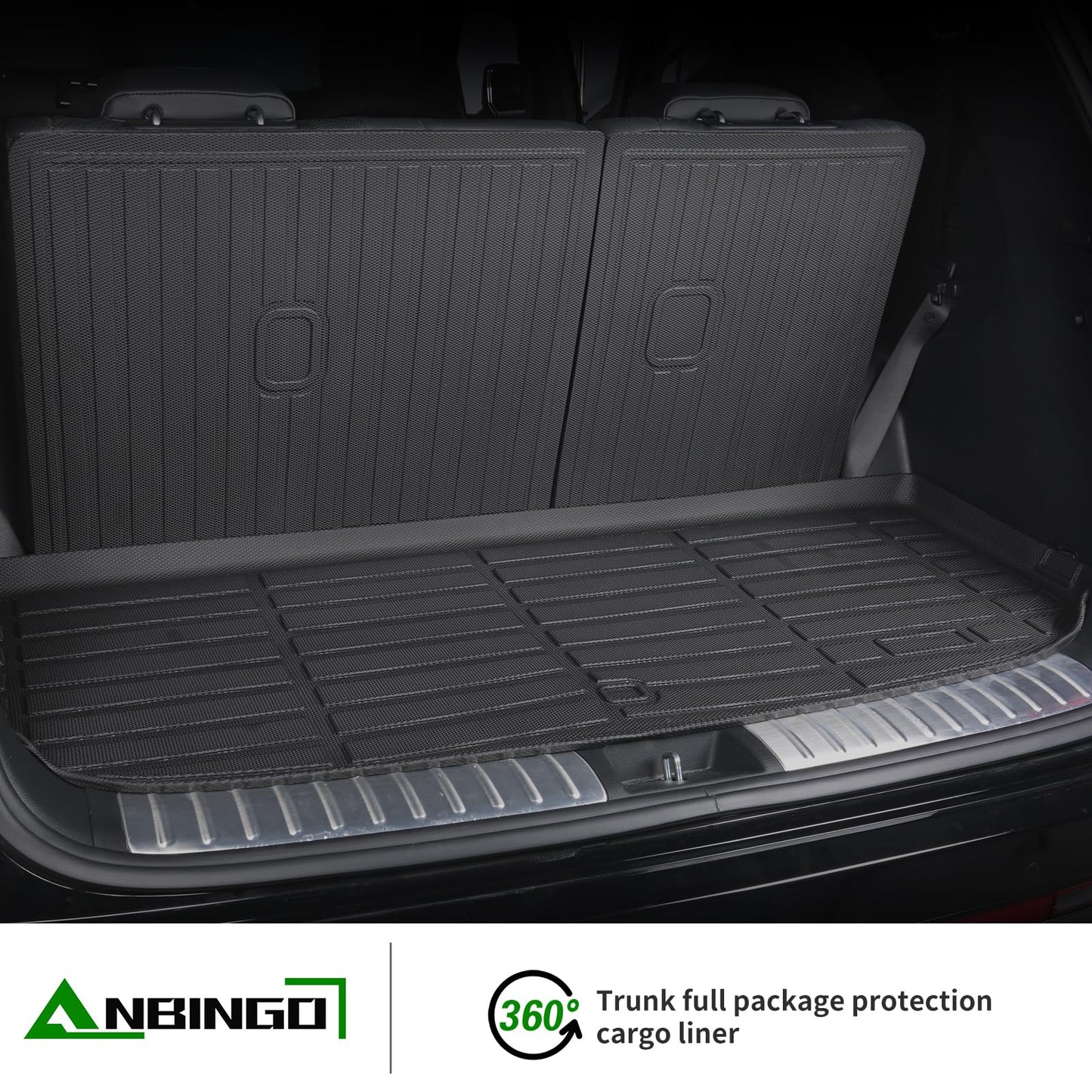 ANBINGO® Floor Mats & Backseat Cargo Liner for Kia Seltos 2024 2025 2026, TPE All Weather Mats 2024 2025 2026 Seltos S, LX, EX, X-Line, Cargo Tray in The Highest Position (Only for U.S.A. and Canada)