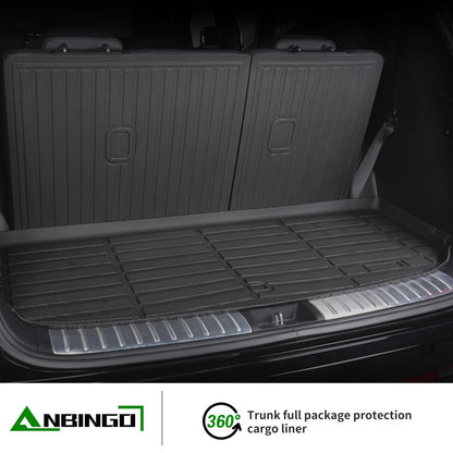 ANBINGO® Floor Mats & Backseat Cargo Liner for Kia Seltos 2024 2025 2026, TPE All Weather Mats 2024 2025 2026 Seltos S, LX, EX, X-Line, Cargo Tray in The Highest Position (Only for U.S.A. and Canada)