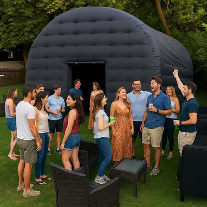 15x15x14FT Large Black Inflatable Tent Includes Blower Square Gazebo Event Room Large Inflatable Party Tent for Backyard,Outdoor EventsParties, Shows, Events, and Commercial Use