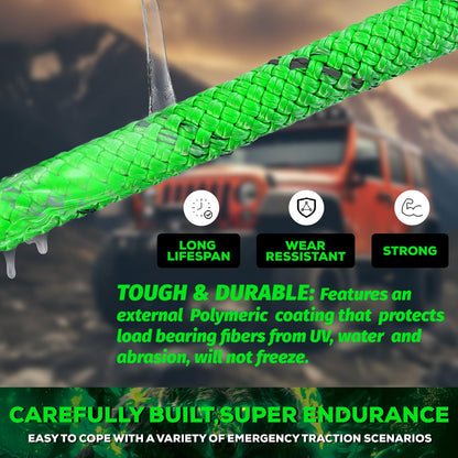 YUNFUER Heavy-Duty Kinetic Recovery Rope Kit – 48,600lbs, 1in x 30ft – Includes 2 Ultra-Strong UHMWPE Soft Shackles – 35%+ Elasticity for Off-Road Recovery, Towing & Emergency Use (Reflective)