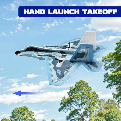 Rc Plane Remote Control Airplane For Boys Kids 6+ Adults Toy Flying Airplane Skyriders Rc Jet Easy To Fly Outdoor Glider For Kids &amp Beginners (Black-Blue)