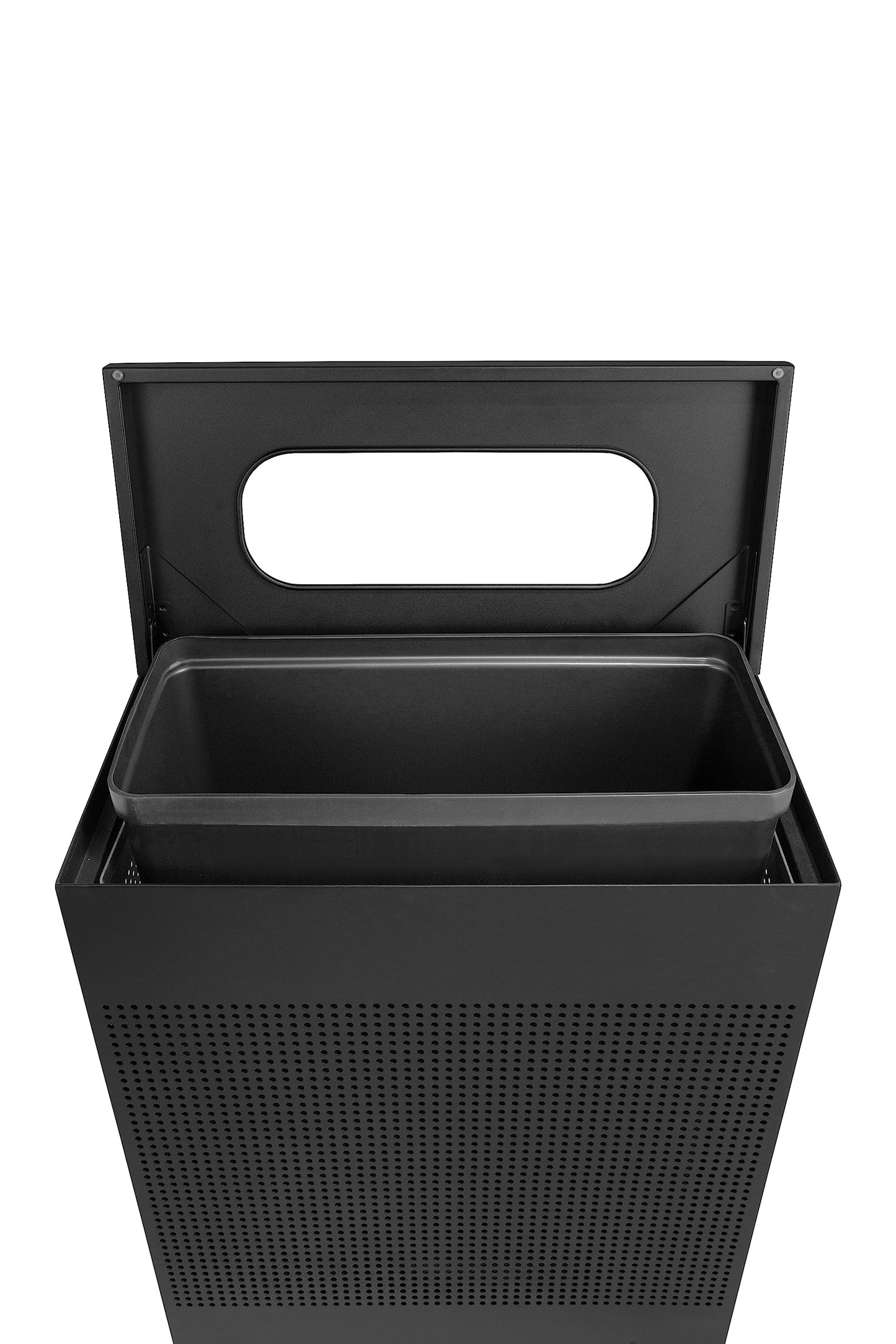 Rubbermaid Commercial Products Silhouette Large Rectangle Trash Can, 22.5 Gal, Black, Indoor for Offices/Hotel Lobbies/Front Desk