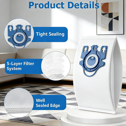 Miele 14 Pack 3D Airclean Vacuum Bags - Compatible with Classic C1, Complete C1, C2, C3 & More